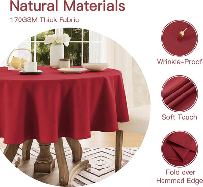Veblandy Rectangle Tablecloth Waterproof Linen Textured Table Cloth Stain and Wrinkle Resistant Washable, Decorative Fabric Table Cover for Dining, Party and Camping (Sage Green, 52 * 70)