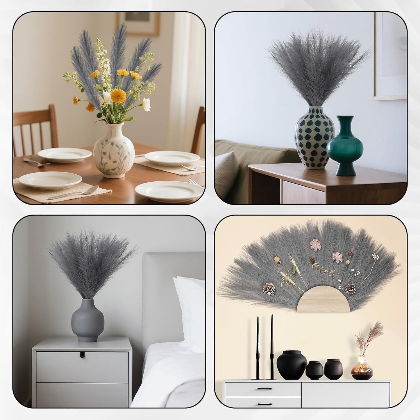 30pcs Pampas Grass Decor,21" Artificial Pompous Grass Bulk,Small Vase Filler Pompas Grass for Home Wedding Living Room Wall Party Decoration (Beige,Light Brown, 21 Inch 30 Pcs)
