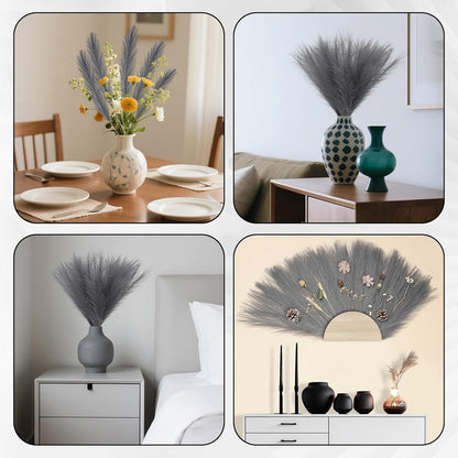 30pcs Pampas Grass Decor,21" Artificial Pompous Grass Bulk,Small Vase Filler Pompas Grass for Home Wedding Living Room Wall Party Decoration (Beige,Light Brown, 21 Inch 30 Pcs)