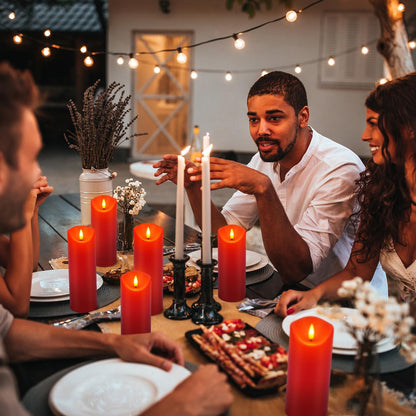 48- Pack of 3 Sizes of LED Flameless Candles.This Candle is Suitable for café, Fancy Restaurant, Bookstore and Other Scenes to Create a Relaxing and Romantic Atmosphere.