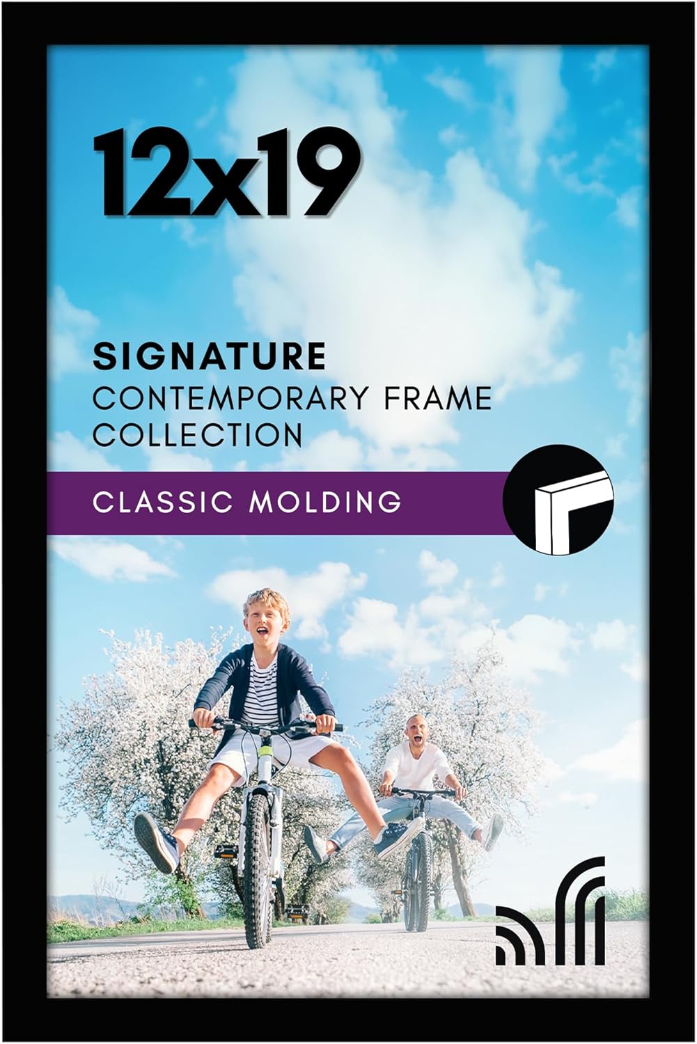 Americanflat 12x18 Poster Frame with Shatter-Resistant Glass - Signature Collection - Gallery-Style Frames Made of Engineered Wood - Photo Frame for Wall Display - Black - Colors A