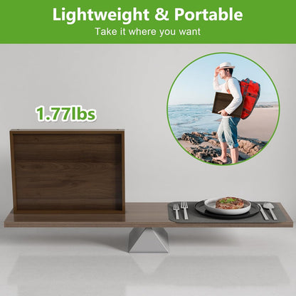 Artmeer Bed Tray Table with Folding Legs,Bamboo Breakfast in Bed for TV Table, Laptop Computer Tray,Eating,Snack Tray(Bamboo)