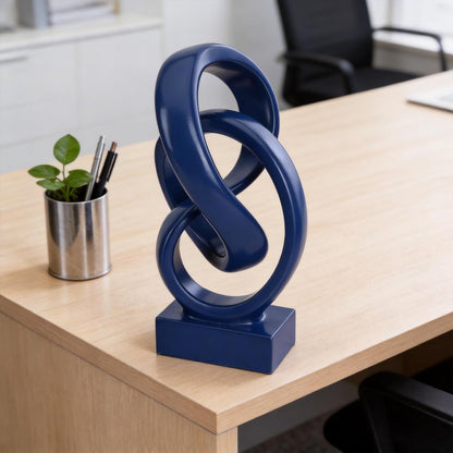 Modern Abstract Knot Sculpture, Artistic Mobius Inspired Resin Decor, Elegant Home and Office Decor, Perfect for Shelves, Desktops, and Mantles, Ideal Gift for Birthdays, Housewarmings (Black)