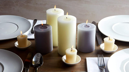 Melt Candle Pillar Candles, 3 Pack - Unscented Candles for Home, Church, Weddings, & More - 3" x 4", Ivory