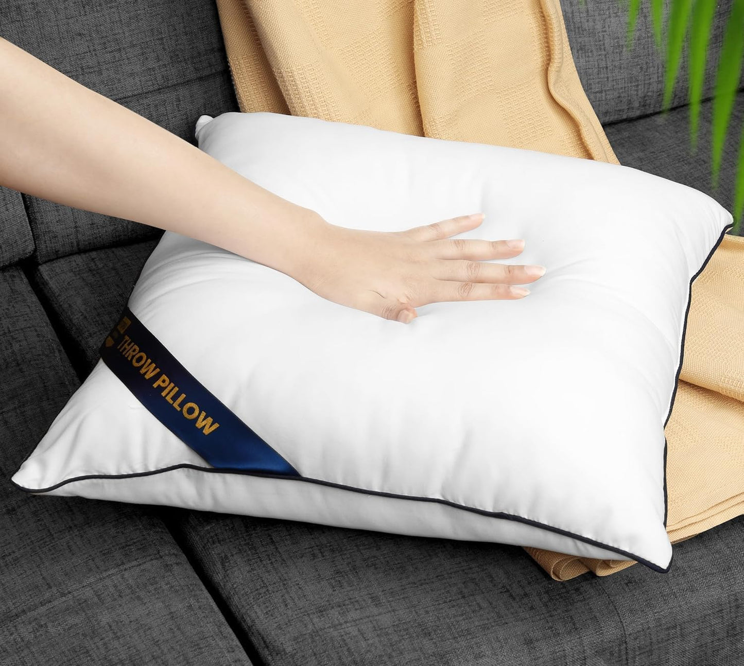 Utopia Bedding Throw Pillow Inserts (Pack of 4, White), 18 x 18 Inches Decorative Indoor Pillows for Sofa, Bed, Couch, Cushion Sham Stuffer