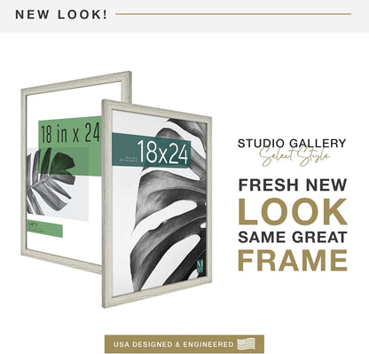 MCS Studio Gallery 16x24 Poster Frame Black Woodgrain Engineered Wood, Vertical & Horizontal Wall Hanging Large Picture Frame for Photos, Posters & Art Prints (1-Pack)