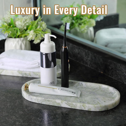 Koville Italian Travertine Tray, 12"x6" Vanity Decorative Marble Tray for Countertop, Catchall Tray for Perfume, Candles, Jewelry Dish Tray