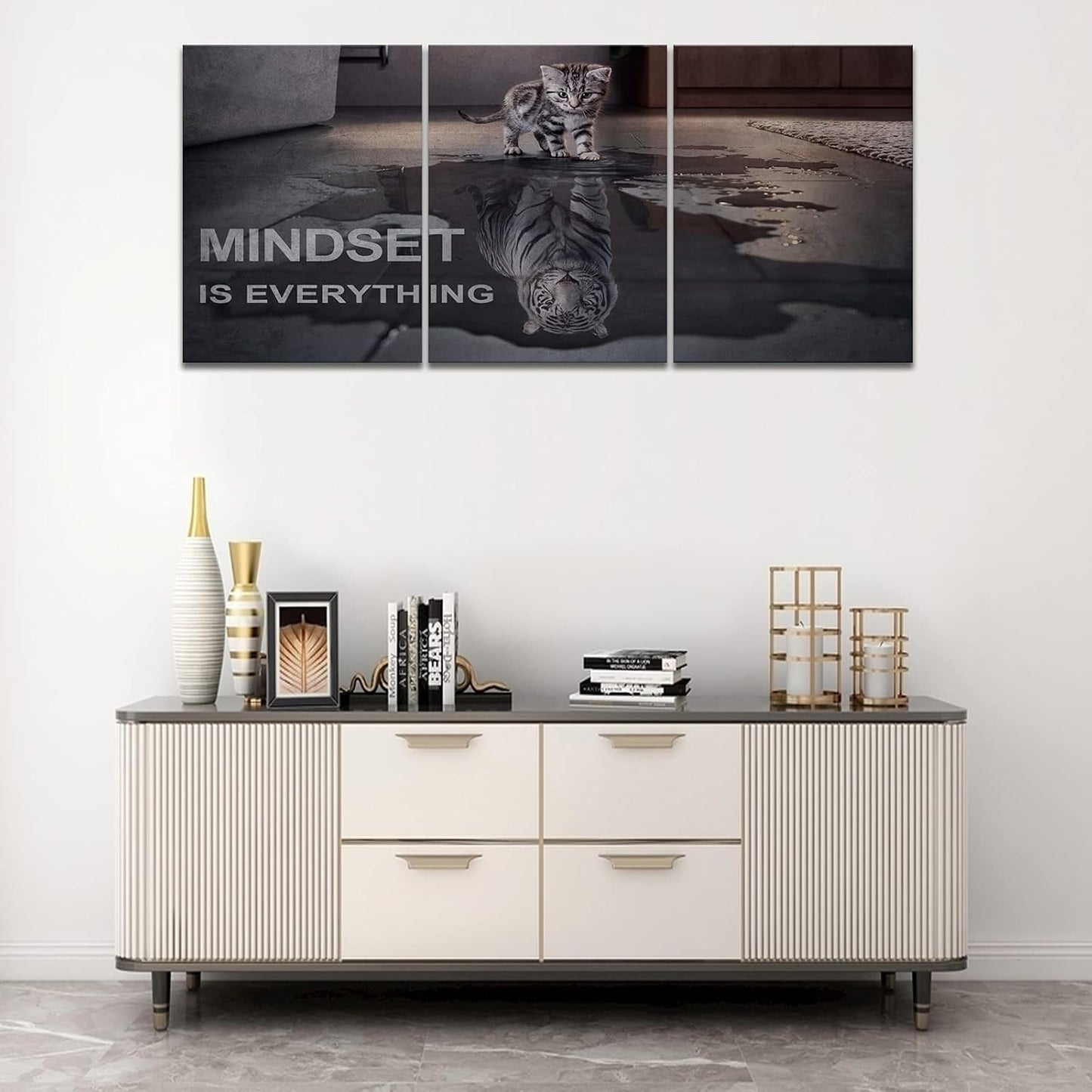 KAWAHONE Canvas Painting Wall Art, Grind Hustle Execution Motivational Wall Art Decoration Posters Prints for Living Room Bedroom, Office Decor, Gallery-Wrapped Canvas Art Set Framed Ready to Hang