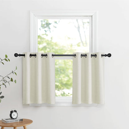 NICETOWN Halloween Pitch Black Solid Thermal Insulated Grommet Blackout Curtains/Drapes for Bedroom Window (2 Panels, 42 inches Wide by 63 inches Long, Black) - Colors D