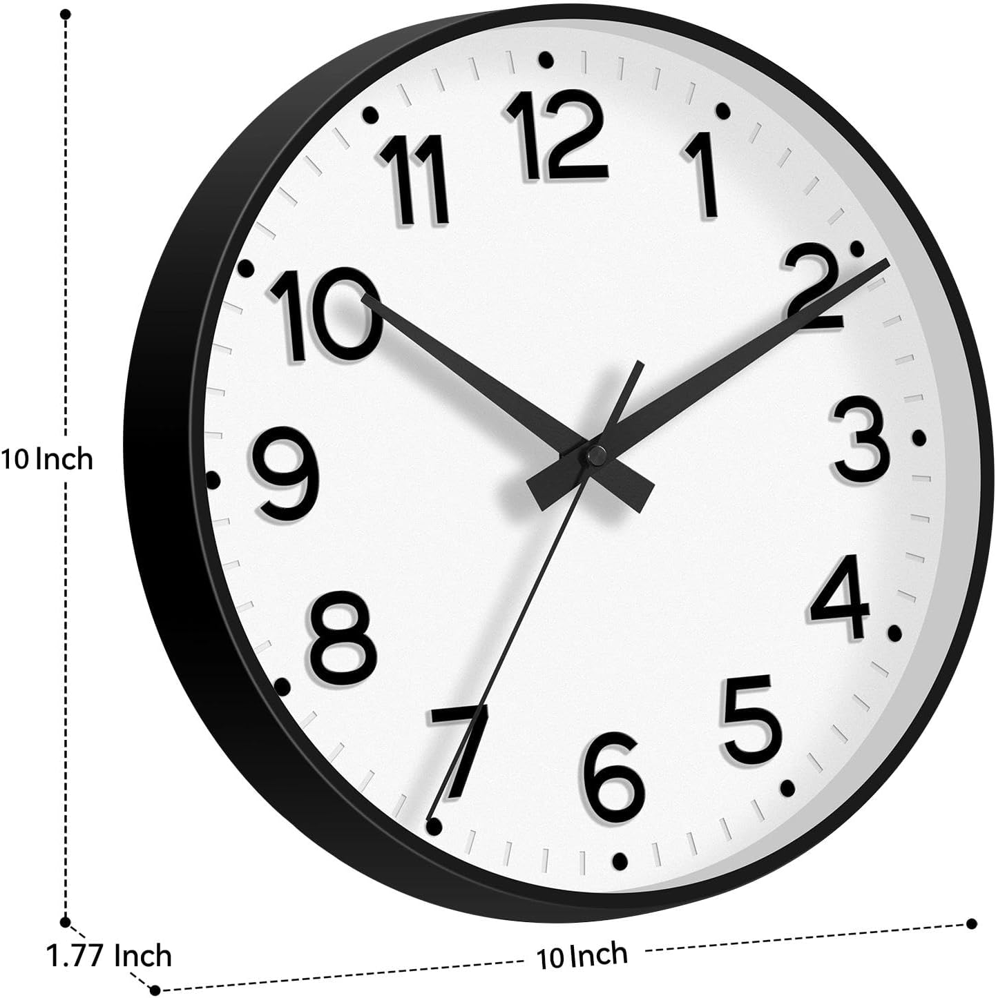 Roymnie Wall Clock Green, Silent Wall Clocks Battery Operated 8 Inch-Modern Non Ticking Analog Clock Decorative for Kitchen Office Bathroom Bedroom(Gold)