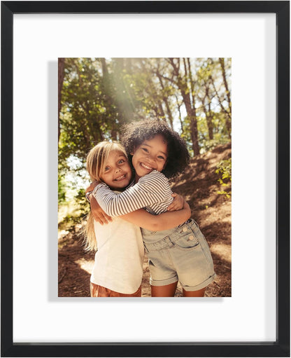 Americanflat Aluminum 11x14 Floating Picture Frame with Shatter-Resistant Glass - Use as 8x10 Picture Frame or Display 11x14 Photo - Signature Float Collection - Photo Frames for Wall Display - Black