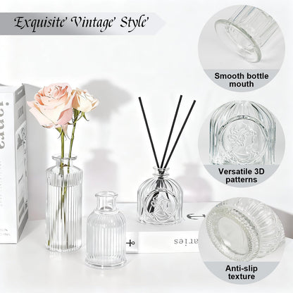 Clear Glass Bud Vase Set of 12 Pcs,Small Bud Vases in Bulk,Glass Crystal Flower Vases Table Centerpieces for Party Event Wedding Decor Baby Shower Decorations (Clear, 12 Pcs)