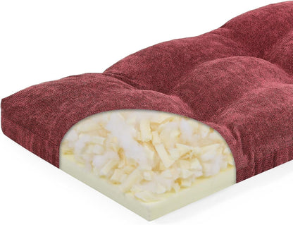 baibu 36 Inch Memory Foam Bench Cushion, Dual-Layer Patent Design Non-Slip Indoor Bench Cushion with Ties, 36x15x3Inch, Beige