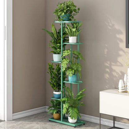 LINZINAR Plant Stand Indoor Outdoor Corner 4 Tier Metal Plant Shelf Patio Plant Rack for Garden Corner Balcony Living Room