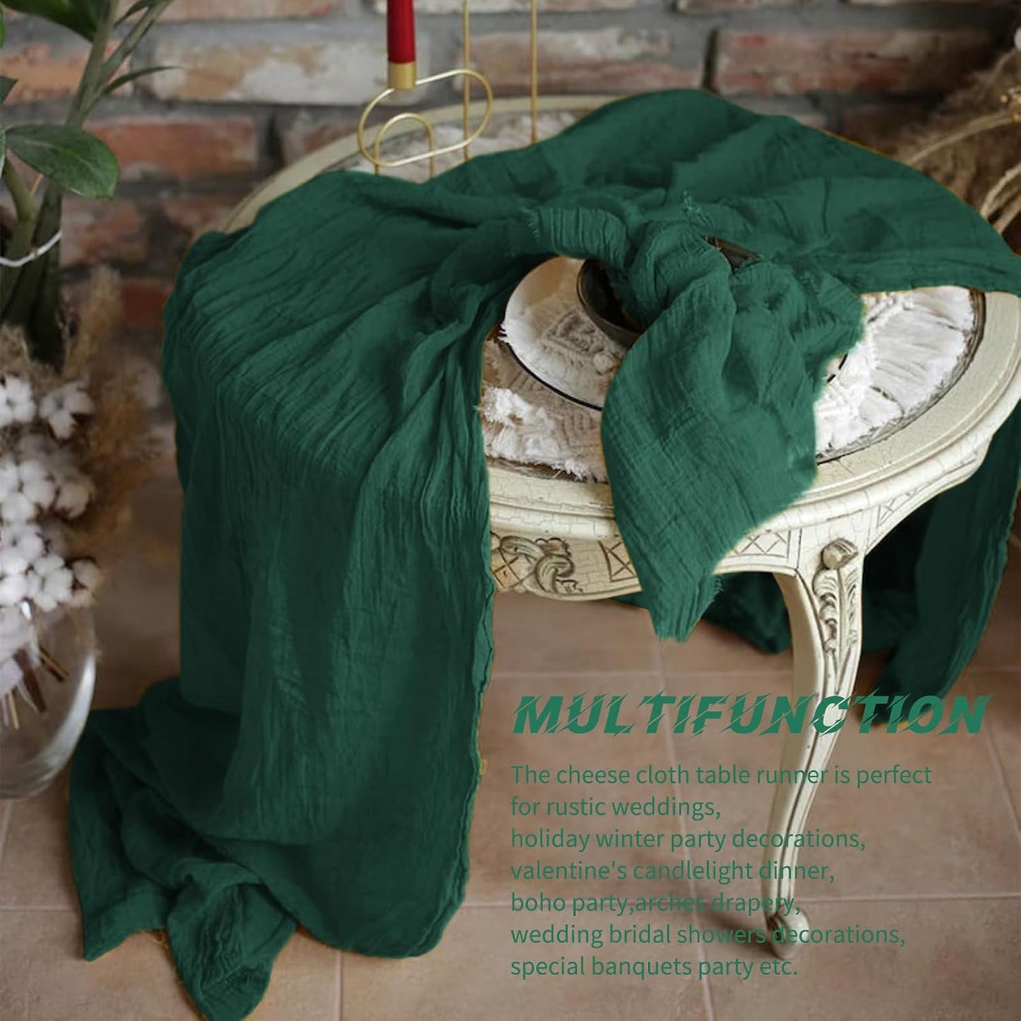 10 Pack Beige Cheesecloth Table Runner 17x108 Inch Boho Gauze Cheese Cloth Table Runners for Wedding Party Baby Shower Birthday Home Decor