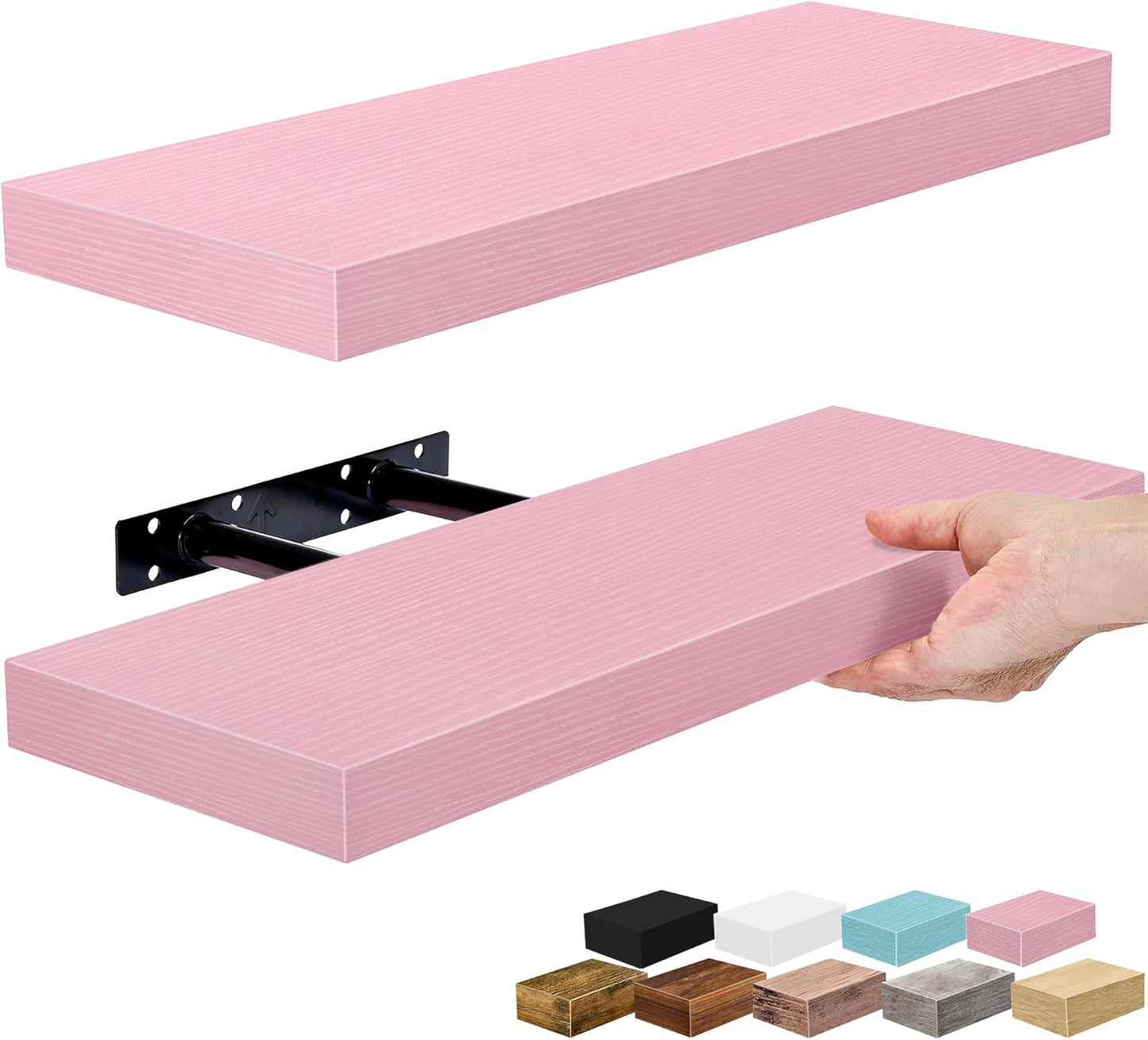 Sorbus Floating Shelves for Wall – 16 Inch Floating Shelf for Kitchen, Bedroom, Living Room, Bathroom, Home & Wall Decor - Mounted Bathroom Shelves with Invisible Brackets (Maple Wood, 2 Pack)