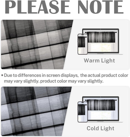 Emvency 2 Pack Dark Grey Valances Window Treatments, Gray Striped Abstract Blackout Drapes Adjustable Curtain for Windows Living Room Kitchen Over Sink, 52x18 Inch Rod Pocket Valances