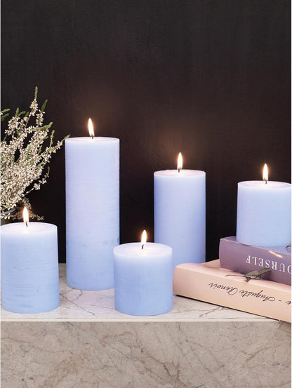 CANDWAX 3x4 inch Pillar Candles Set of 3 – Unscented Dripless Rustic Dark Blue Candles for Room Decor, Weddings, Centerpieces