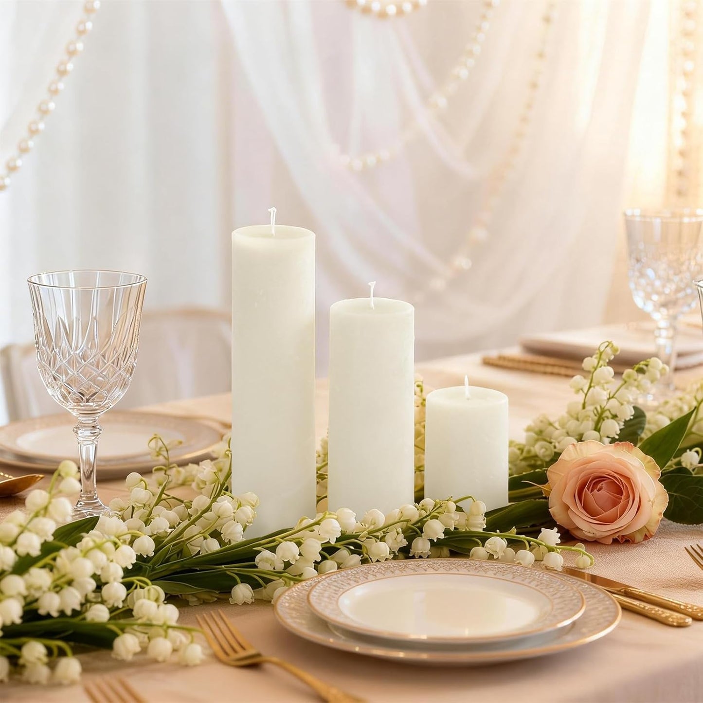 18 Pcs White Pillar Candles Bulk Set，Hurricane Candles，3 Different Lengths 2 x 3/4/6 Inch (6 Each)，Dripless Unscented Smokeless，Gives You a Better Atmosphere When Organizing an Event Party.