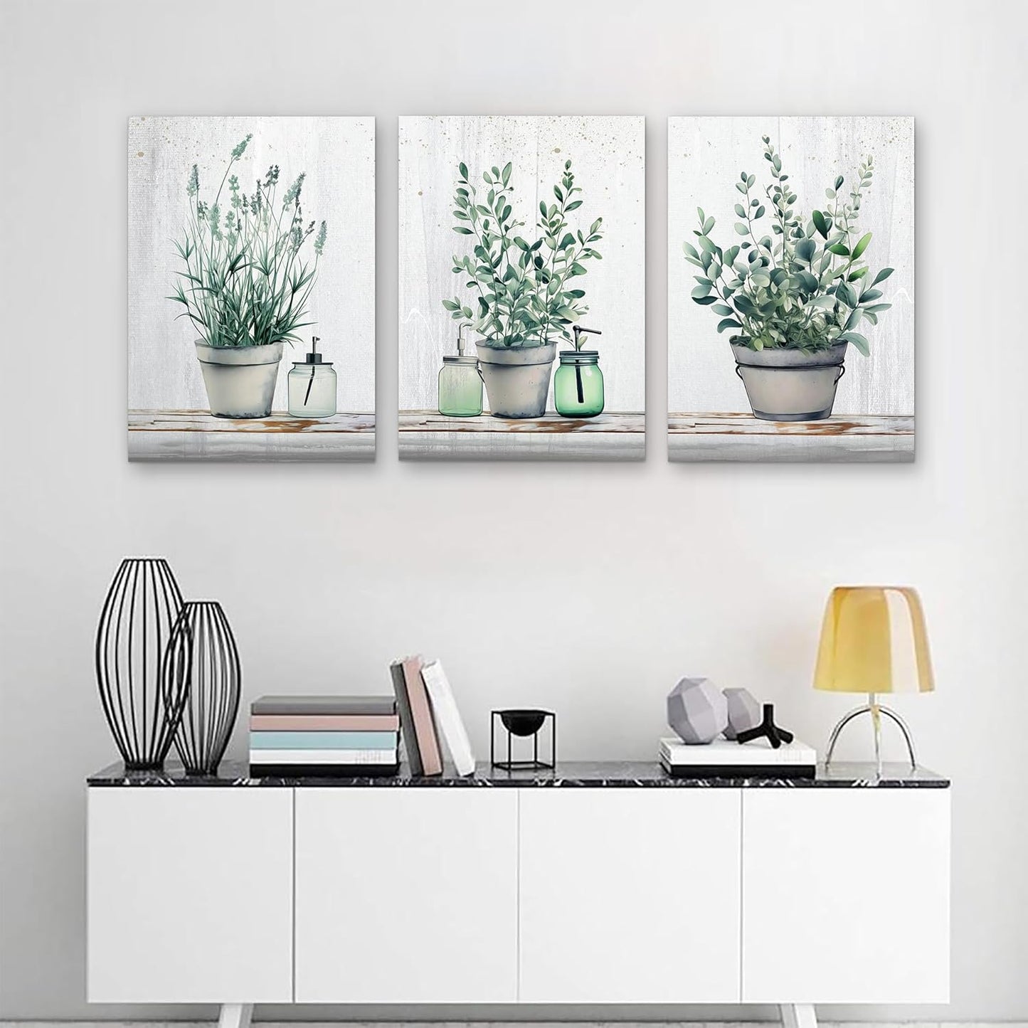 MHARTK66 Wall Art for Living Room Modern Wall Decor for Bedroom Office Decor Abstract Mountain Forest Landscapes Ink Painting 3 Piece Framed Canvas Art Prints Ready to Hang Wall Pictures Home Decor