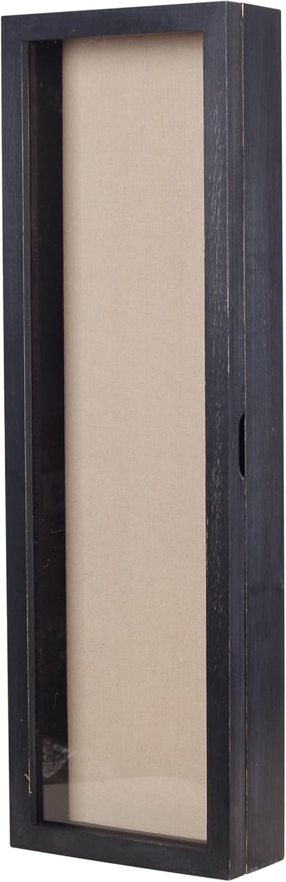 Freezing point Shadow Box Frame 8x8 Shadow Boxes Display Case with Linen Back Memorabilia Awards Medals Bouquet Photos Picture Badge Wedding Memory Box for Keepsakes Carbonized Small Pin Board