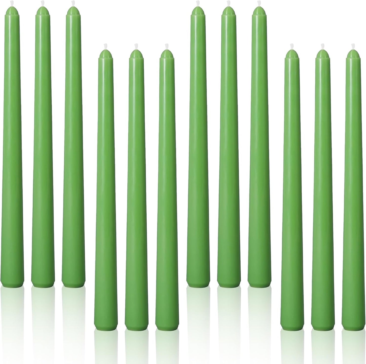 Viyffo Taper Candles, 10 Inch, 4 Pack, Olive Glow – Unscented, Dripless & Smokeless Design, Up to 8 Hour Burn – Long Tall Taper Candlesticks for Wedding, Dinner & Home Decor