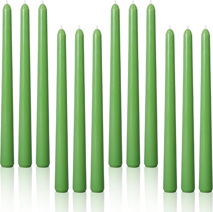 Viyffo Taper Candles, 10 Inch, 4 Pack, Olive Glow – Unscented, Dripless & Smokeless Design, Up to 8 Hour Burn – Long Tall Taper Candlesticks for Wedding, Dinner & Home Decor