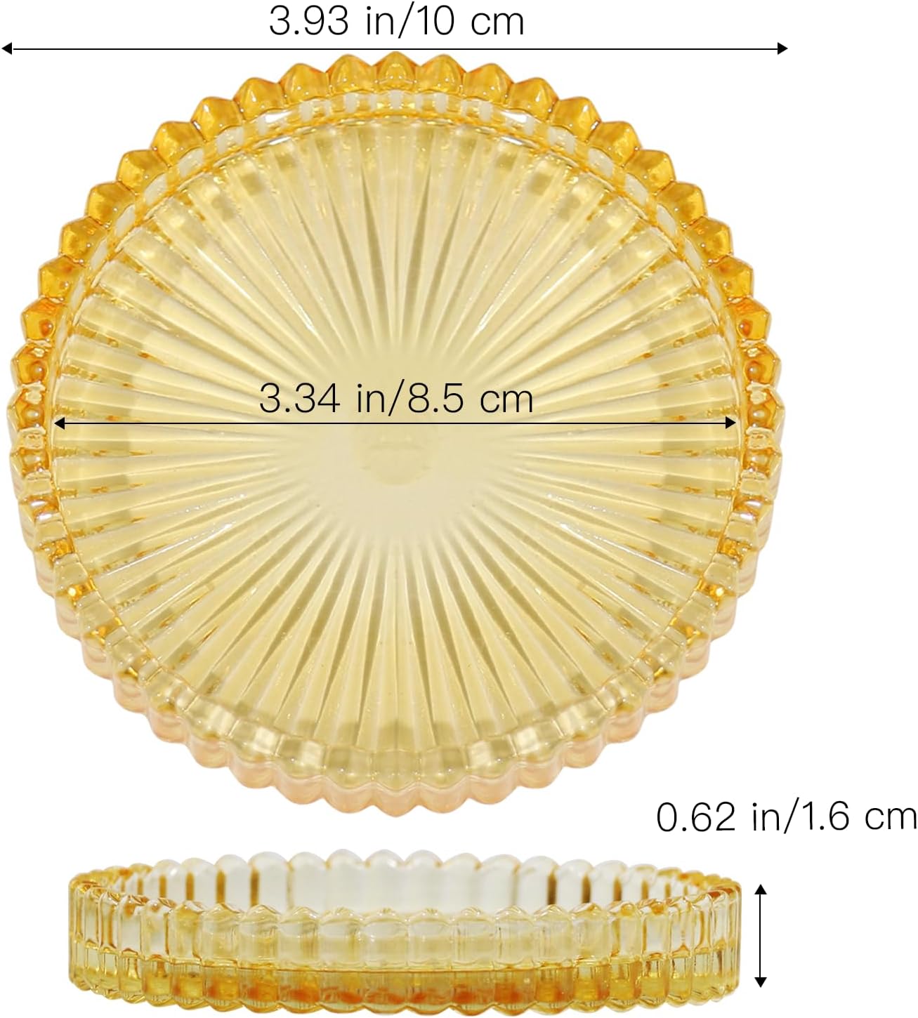 Vixdonos 3.8 Inch Glass Pillar Candle Holder Set Pack 2 Gear Round Plate Serrated Candle Stand for Table Centerpieces,Party, Wedding and Home Decor