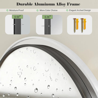 57" x 20" Arched Full Length Mirror - Wall Mounted/Floor Mirror Aluminum Alloy Frame Full Body Mirrors for Bathroom Living Room Bedroom and Entryway,Black