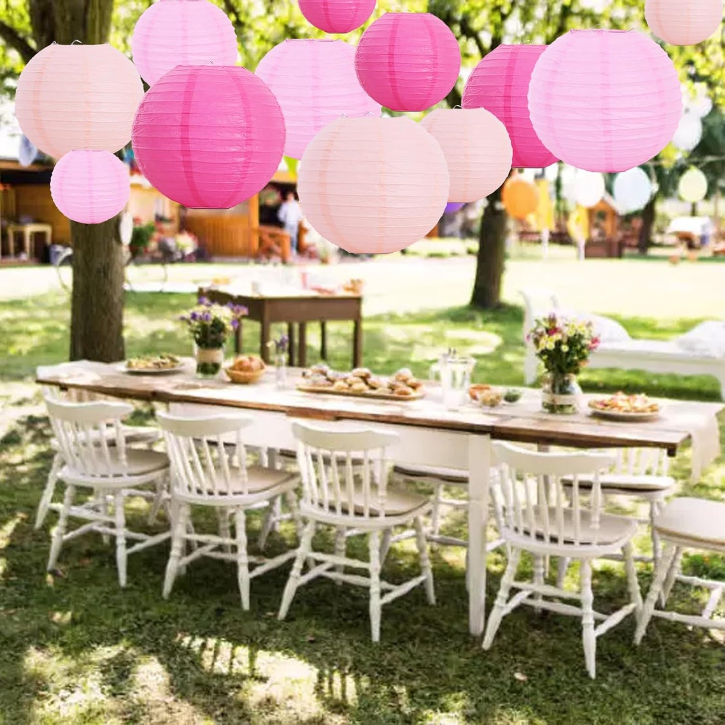 BEISHIDA 10Pcs White Paper Lanterns Decorative Chinese/Japanese Hanging Round Paper Lanterns Lamp for Birthday, Wedding, Christmas, Bridal, Home Decor, Party Decoration(Size of 4”, 6”, 8”, 10”)