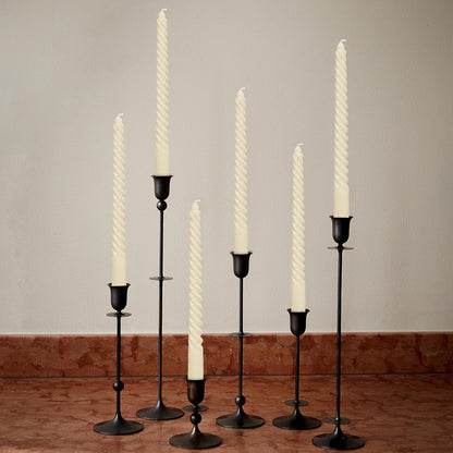 10 Pack Ivory Spiral Taper Candles 3/4×10 Inch – Dripless Smokeless Unscented Long Twisted Tapered Candle Sticks for Wedding Dinner Home Decor Advent Christmas – Cream Candlesticks
