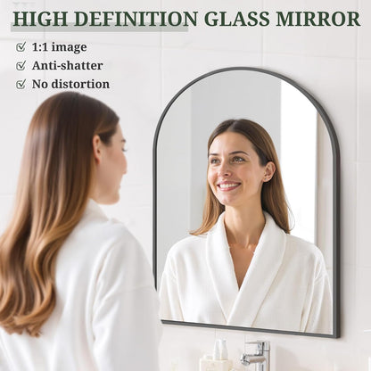 Round Wall Mirror 30 Inch Gold Vanity Mirror with Metal Frame, Modern Circle for Bathroom, Entryway, Bedroom, Living Room, Wall Mounted Decorative Mirrors