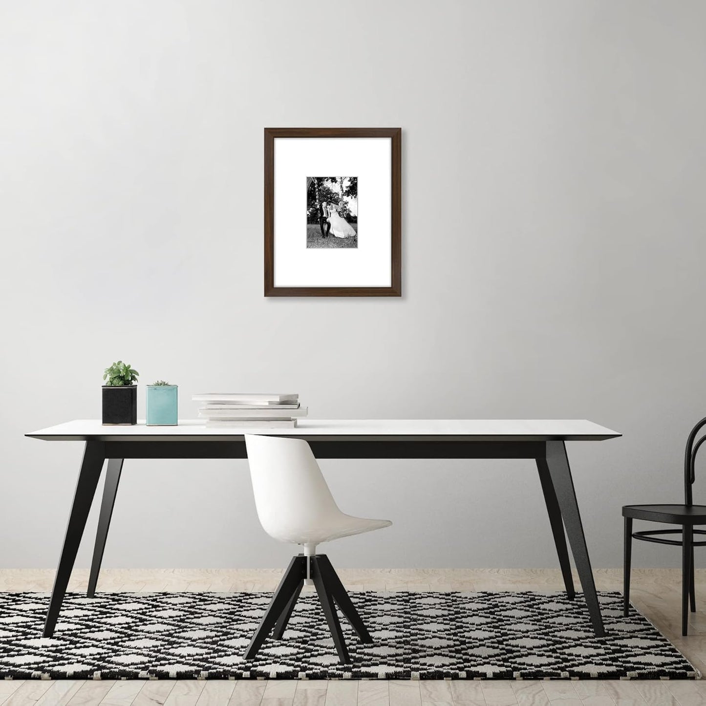 Americanflat 11x14 Picture Frame with Shatter-Resistant Glass - Use as 5x7 Frame with Mat or Display 11x14 Photo Without Mat - Signature Collection - Picture Frames for Wall Display - Black