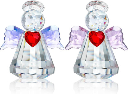 HDCRYSTALGIFTS 3.3'' Crystal Bird Figurine Collectible Art Glass Animal Figurines Table Home Decor Paperweight Valentine’s Day for Women