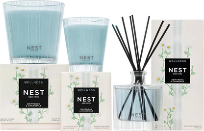 NEST New York Reed Diffuser, Himalayan Salt & Rosewater - The Wellness Collection - 5.9 fl oz - Fragrance for Up to 90 Days - Reusable, Refillable Glass Holder - Includes 8 All-Natural Reed Sticks