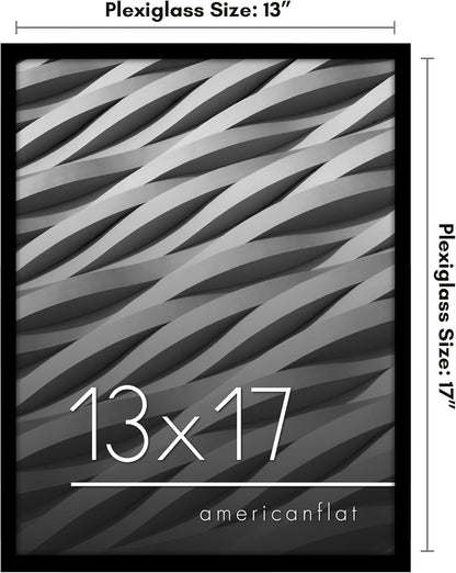 Americanflat 24x36 Poster Frame with Polished Plexiglass - Streamline Collection - Thin Border Picture Frame for Wall Display - Hanging Hardware Included - Black - Colors B