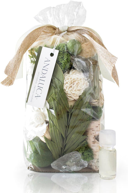 ANDALUCA Secrets of Spring Scented Potpourri | Made in California | Large 20 oz Bag + Fragrance Vial | Notes of Citron, Jasmine and Soft Woods | Floral Spring Home Fragrance