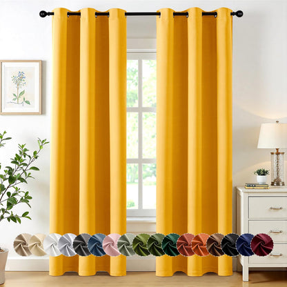 MIULEE Blackout Curtains for Bedroom Living Room 2 Panels, Thermal Insulated Room Darkening Drapes Grommet Noise Reducing Light Blocking Window Treatments 63 Inches Long 40x63 Inch Black - Colors B