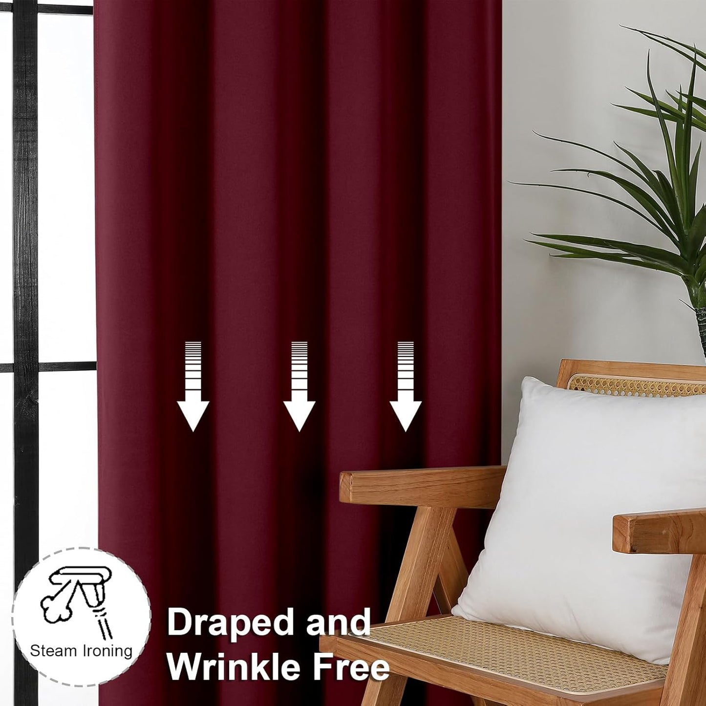 Simplebrand Ava Sage Green Blackout Curtains for Bedroom 63 Inch Length 2 Panels Set, Solid Thermal Insulated Energy Saving Rod Pocket Window Treatment Curtains Blackout Drapes, W40 x L63 Inch, Sage - Colors A
