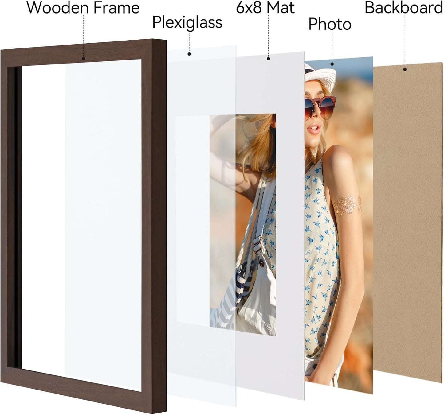 Vittanly 11x14 Picture Frame, Display Pictures 8x10 with Mat or 11x14 without Mat, Photo Frame for Wall Mounting, Black, 1 Pack - Colors B