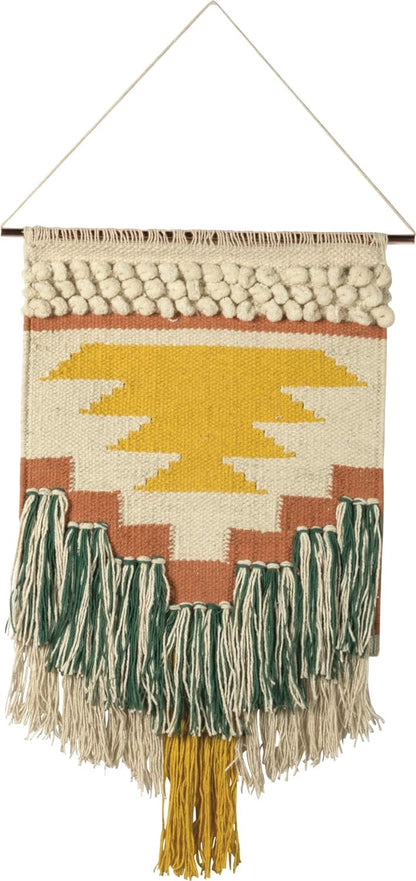 Primitives by Kathy Gypsy Hand Woven Wall Hanging, 14" x 25", Yellow/Green, 8541857714