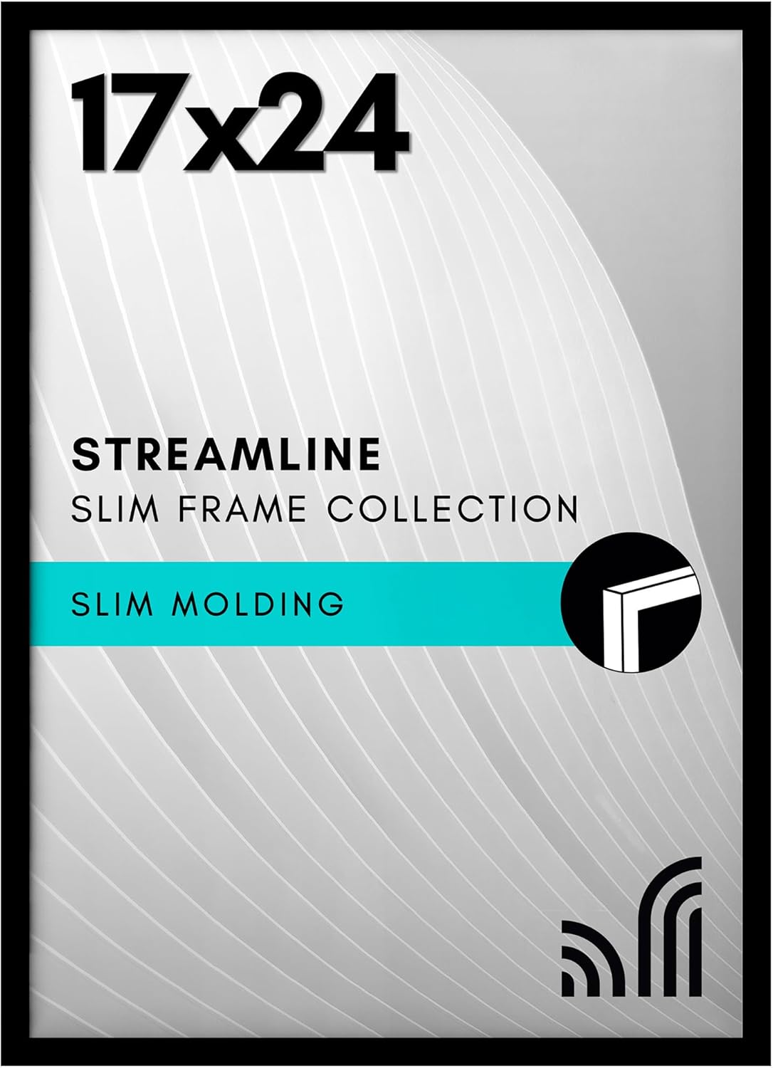 Americanflat 24x36 Poster Frame with Polished Plexiglass - Streamline Collection - Thin Border Picture Frame for Wall Display - Hanging Hardware Included - Black - Colors A