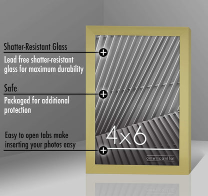 Americanflat 24x36 Poster Frame with Polished Plexiglass - Streamline Collection - Thin Border Picture Frame for Wall Display - Hanging Hardware Included - Black - Colors A