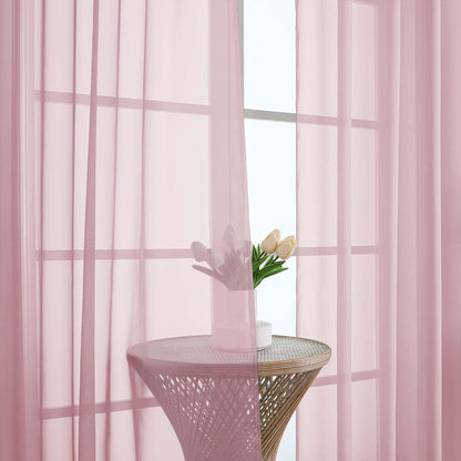 Chyhomenyc Sheer White Valances for Windows 2 Pack, Small Window Curtains for Living Room Bathroom Cafe Laundry Basement, Modern Top Dual Rod Pocket Voile Curtain, 42W x 14L inches, White - Colors C
