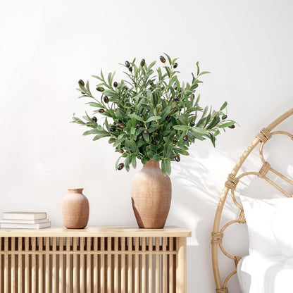 Leftover 6PCS 18Inch Faux Olive Branches for Vase,Artificial Olive Tree Branches,Fake Plants,Greenery Stems,Eucalyptus Stems,Green Leaves for Centerpieces Decoration,Home Decor,Coffee Table Decor
