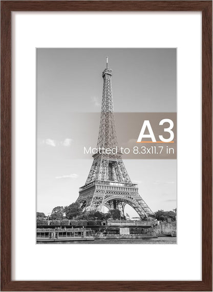 upsimples 8x10 Picture Frame, Display Pictures 5x7 with Mat or 8x10 Without Mat, Wall Hanging Photo Frame, Black, 1 Pack - Colors B