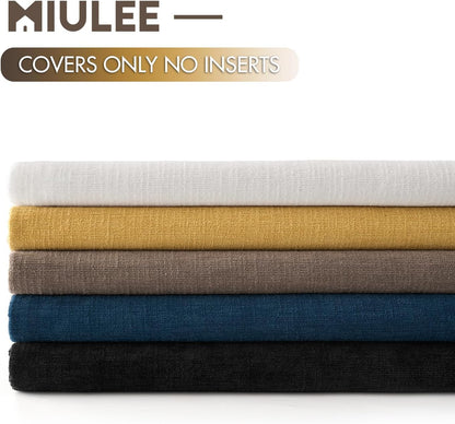 MIULEE Olive Green Couch Pillow Covers 18x18 Inch, Set of 2 Soft Chenille Decorative Square Throw Pillow Covers Farmhouse for Sofa Living Room Bed