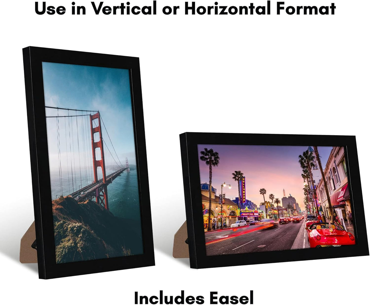 Americanflat 12x18 Poster Frame with Shatter-Resistant Glass - Signature Collection - Gallery-Style Frames Made of Engineered Wood - Photo Frame for Wall Display - Black - Colors A