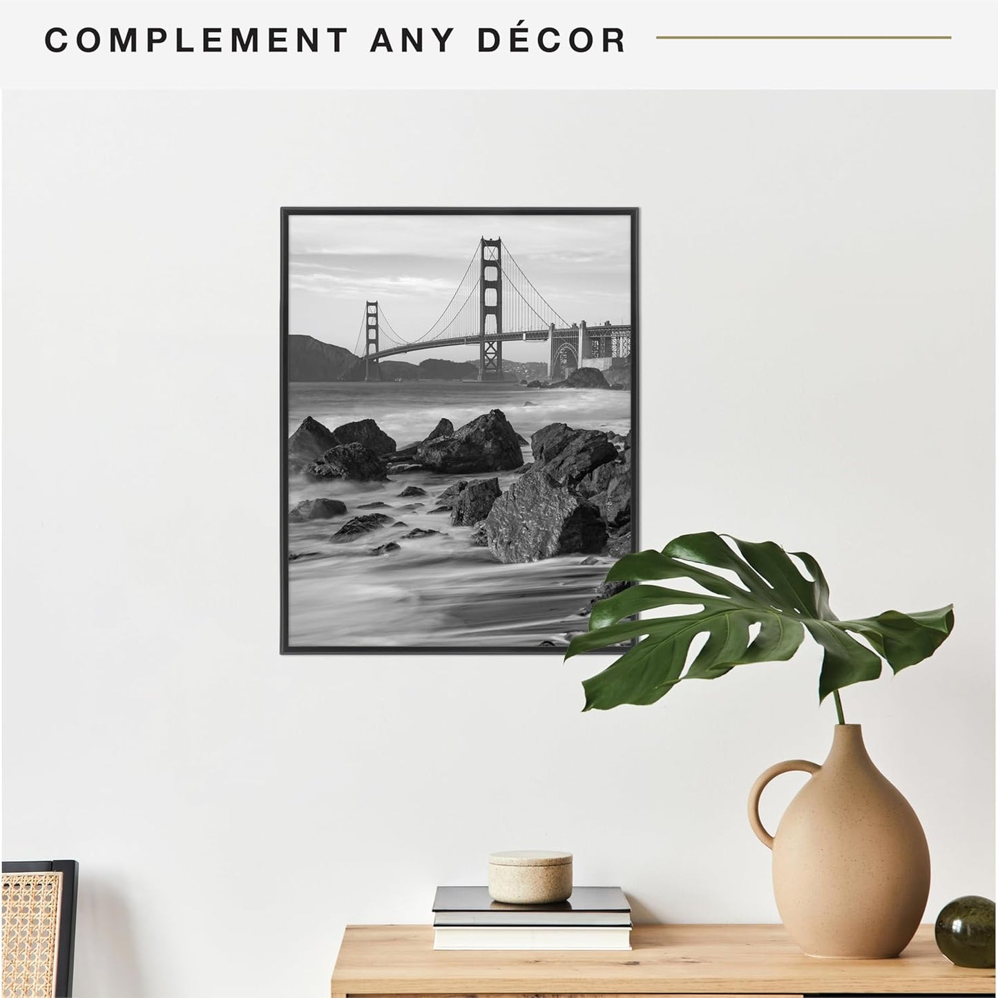 MCS Original Poster Frame 24x36 Black Lightweight Vertical & Horizontal Wall Hanging Large Picture Frame for Posters, Art Prints & Gallery Wall (6-Pack)