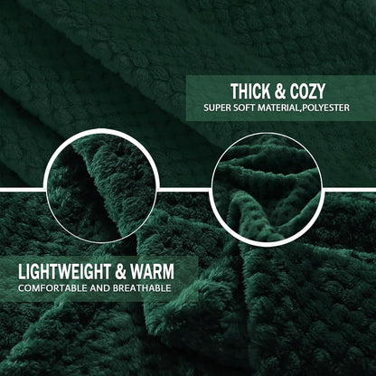 Exclusivo Mezcla Fleece Throw Blanket Extra Large, Super Soft and Warm Blankets for Couch, Sofa and Bed Waffle Textured, Cozy, Fuzzy and Lightweight (Slate Blue, 50x70 Inches)